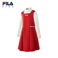 FILA 儿童连衣裙2026春新款女童新年两件套千金裙