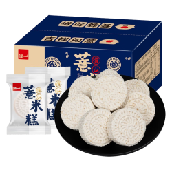 泓一 薏米糕点心暖胃低甜早餐传统山药小吃休闲零食 薏米糕发500g 原味麦香