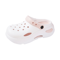 卡帝乐鳄鱼洞洞鞋女士夏季凉鞋休闲拖鞋花园两用沙滩凉鞋女 1463 白粉 39-40