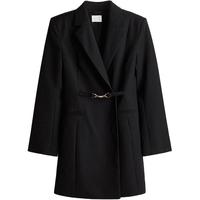 HM女装连衣裙冬季时尚保暖斜纹西装式通勤礼服裙1269362