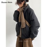 DUSEN KLEIN冬季复古条纹工装夹棉外套男休闲复古立领灯芯绒夹克