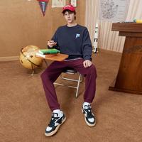 FILA FUSION系列圆领毛衣男女同款宽松无弹百搭织衫