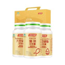 汤臣倍健 鱼油软胶囊含dha深海鱼油辅助降血脂深海鱼鱼油中老年保健品 鱼油磷脂100粒