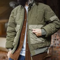 马登工装美式复古M51军绿色夹克大口袋短款立领保暖棉服外套男冬
