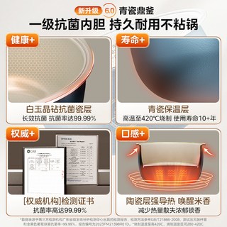 美的电饭煲家用4L大容量3到4人智能多功能电饭锅25