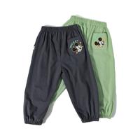 迪士尼宝宝 2025春秋季男童米奇印花防蚊裤宽松透气凉爽运动裤休闲裤