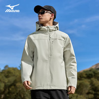 美津浓 户外夹克男长袖外套加棉连帽百搭舒适防风保暖上衣 白色 M