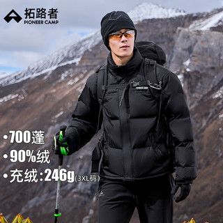 拓路者秋冬季新款加厚保暖拼接撞色羽绒服90绒鸭绒男款户外防风立领外套 藏青色 XL
