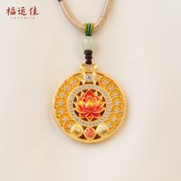 移动端：福运佳 莲鱼戏莲 足银镀金项链 003