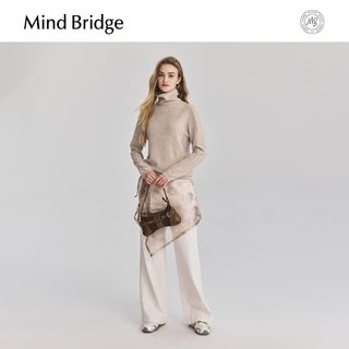 Mind Bridge【山羊绒】女士打底针织纯色羊毛衫2025年秋高领毛衣 韩式灰 165/M