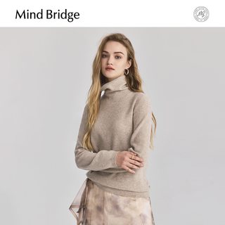 Mind Bridge【山羊绒】女士打底针织纯色羊毛衫2025年秋高领毛衣 韩式灰 165/M
