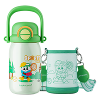 PLUS会员：LOCK&LOCK 儿童保温杯吸管杯316L不锈钢幼儿园小学生户外双饮水杯580ml绿色