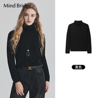Mind Bridge【山羊绒】女士打底针织纯色羊毛衫2025年秋高领毛衣 黑色 165/M
