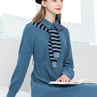 La·go·go lagogo拉谷谷年新款气质条纹系带连衣裙两件套女MCLL839A60