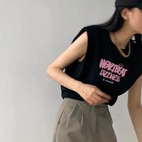 美式复古黑色吊带背心女内搭夏季2025甜辣无袖t恤小上衣外穿 S