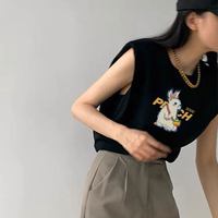 美式复古黑色吊带背心女内搭夏季2025甜辣无袖t恤小上衣外穿 S