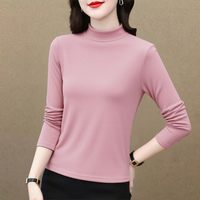 莱可柔 半高领打底衫女 秋冬内搭弹力显瘦上衣 黑色 M