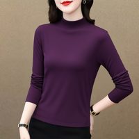 莱可柔 半高领打底衫女 秋冬内搭弹力显瘦上衣