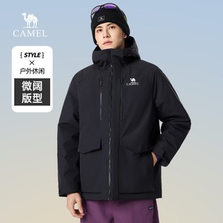 CAMEL骆驼男装夹克棉服男秋冬季2025工装防水加绒加厚保暖棉衣外套 M34CAEC735 橡木灰 3XL