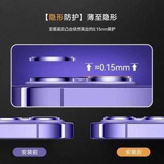 适用苹果17promax镜头保护膜iphone16por摄像头14镜头保护贴15炫彩手机镜头保护盖13玻璃分体镜头膜12配件