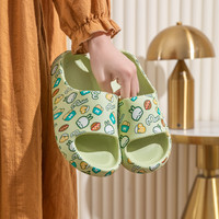 MASHIMARO 夏季新款 萌萌兔印花防滑软底情侣凉拖鞋