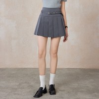 A21 女装学院风中腰百褶短裙 F441217001-M