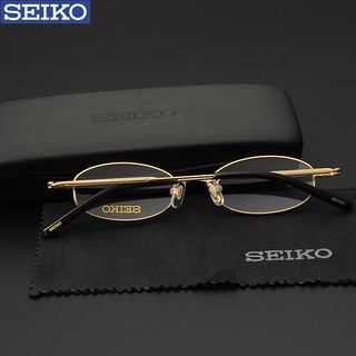 精工seiko精工眼镜 光学钛材小框眼镜架 近视高度数眼镜框H03086 金色01