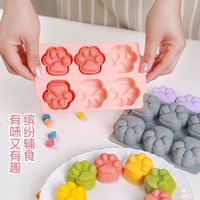 食品级硅胶家用diy 儿童辅食可爱冰格分装格果冻蒸糕模具猫爪冰格