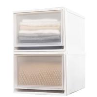 IRIS 爱丽思 BC-500S 抽屉式收纳箱 36L*2个 卡其色