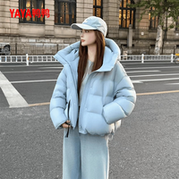 鸭鸭(YAYA)云感泡芙短款羽绒服女2025冬季时尚气质设计感羽绒外套潮DS 深灰色YE5B608835E L