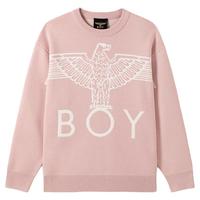 BOYLONDON冬季潮牌款时尚慵懒保暖提花圆领套头毛衣N60905