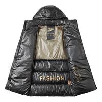 罗蒙(ROMON)可脱卸连帽男士棉衣2025冬季亮面保暖面包服棉服百搭棉袄外套 黑色 XL (体重130-145斤)