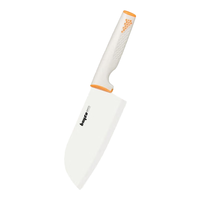 拜格女士菜刀家用菜板砧板厨房切肉切片切菜剪刀不锈钢刀具套装 白橙女士切片刀【防锈】