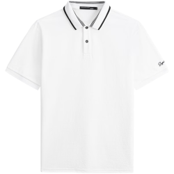 GXG 男装 24年夏季多色男士刺绣翻领Polo衫男短袖 白色 175/L