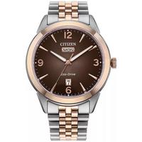 CITIZEN 男士腕表日期日历夜光计时双色钢带防水金属商务通勤手表 Two-tone