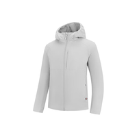 乔丹山神金标P棉服男外套风衣冬季保暖防泼水连帽运动夹克Primaloft 兔灰色 4XL