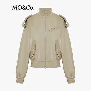 MO&Co. 摩安珂 卡其绿色 S 160 短款收腰哈灵顿夹克