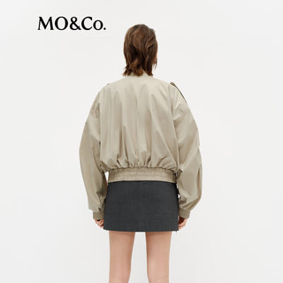 MO&Co. 摩安珂 卡其绿色 S 160 短款收腰哈灵顿夹克