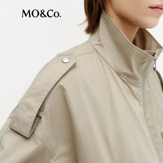 MO&Co. 摩安珂 卡其绿色 S 160 短款收腰哈灵顿夹克