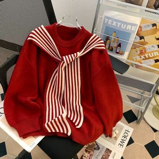 秋冬季红色小个子洋气毛衣女韩版时尚外穿内搭针织上衣