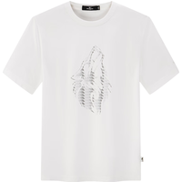 七匹狼短袖圆领T恤2024夏季狼头图案印花男士短袖t恤上衣男装 803(本白) 180/96A/XXL