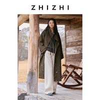 致知ZHIZHI【悠然系列】应景乐 宽松立领羊毛大衣女25冬新款松灰绿 XS