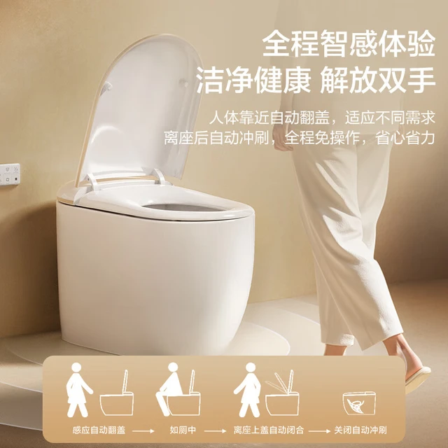 AXENT恩仕Novia诺亚智能马桶烘干加热自动冲水感应翻盖自动智能坐便器 E601-01陨石灰/全功能