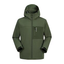 拓路者 登山服男休闲夹克外套春季户外防风软壳衣加绒保 卡其色 2XL