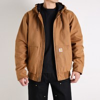 carhartt 100%棉 美式工装风连帽薄棉服外套 CAR-104050