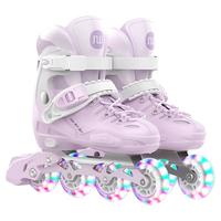 SWAY 斯威 轮滑鞋儿童溜冰鞋 莫紫八轮全闪+专业头盔护具套装
