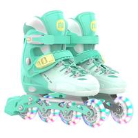 斯威（SWAY） 轮滑鞋儿童溜冰鞋男女童初学者套装滑轮鞋滑冰旱冰鞋成人直排轮 登绿八轮全闪【大礼包】一体支架 S(适合3-5岁)平时鞋码25-30