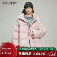 MOUSSY 2025冬季新品90连帽加厚保暖短款面包羽绒服028IAA30-1047
