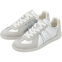 73Hours同款女鞋布朗尼2024春夏舒适平底德训鞋阿甘鞋休闲运动鞋 银灰 34