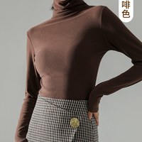 磨毛打底衫女秋冬季保暖内搭黑色半高领长袖双面加绒加厚2025 M